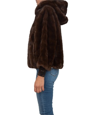Pelliccia marrone Cadeti Pinko in Aspen effetto visone in DONNA