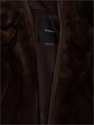 Pelliccia marrone Cadeti Pinko in Aspen effetto visone in DONNA