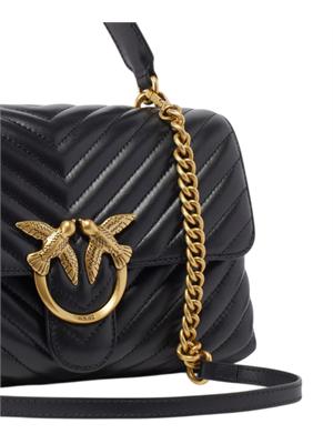 Borsa Pinko Lady Love Bag Puff in pelle nera in DONNA