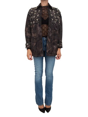 Maglietta top Rover Pinko in pizzo nero logo love birds in DONNA