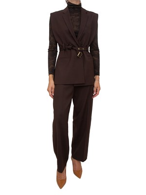 Pantaloni Balbino Pinko misto lana marroni in DONNA