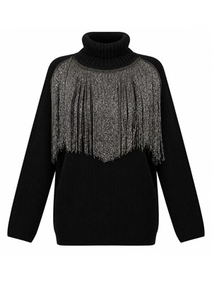 Maglia nera Camaro PINKO in misto lana in DONNA