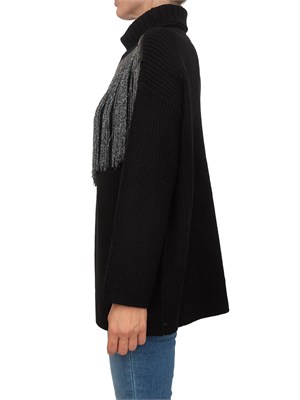 Maglia nera Camaro PINKO in misto lana in DONNA