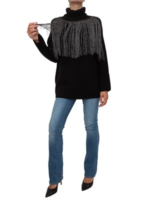 Maglia nera Camaro PINKO in misto lana in DONNA