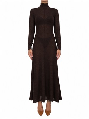 Abito Leningrado Pinko in lana merino e alpaca marrone in DONNA