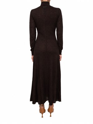 Abito Leningrado Pinko in lana merino e alpaca marrone in DONNA