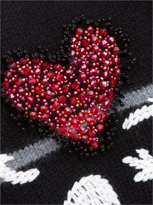Maglia nera Nuovaandros Pinko in lana con ricami e scritte in DONNA