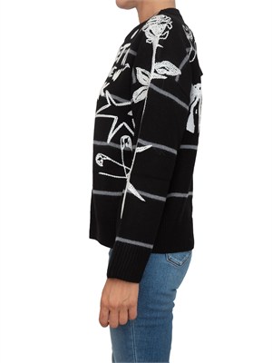 Maglia nera Nuovaandros Pinko in lana con ricami e scritte in DONNA
