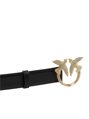 Cintura Pinko in pelle nera con fibbia oro in DONNA