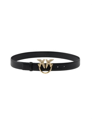 Cintura Pinko in pelle nera con fibbia oro in DONNA