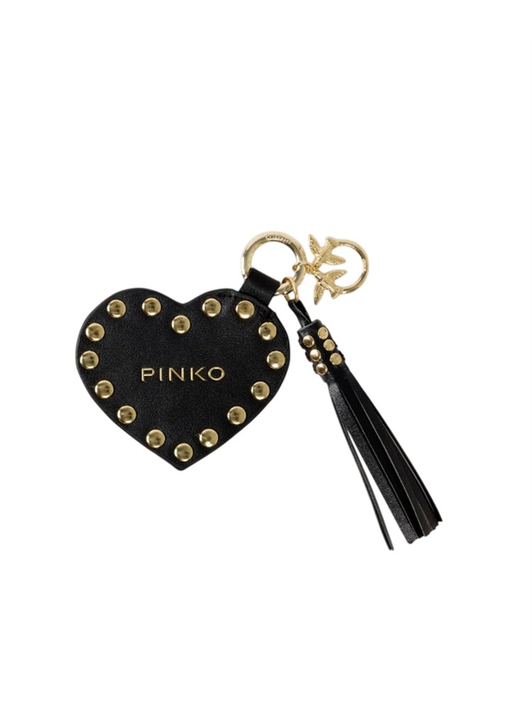 Portachiavi Pinko in tessuto spalmato nero