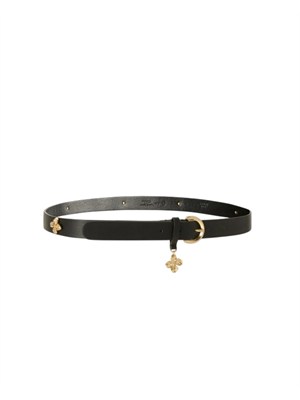 Cintura Pinko in pelle nera con fibbia oro in DONNA
