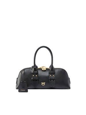 Borsa bowling Pinko Escape Bag in pelle nera in DONNA