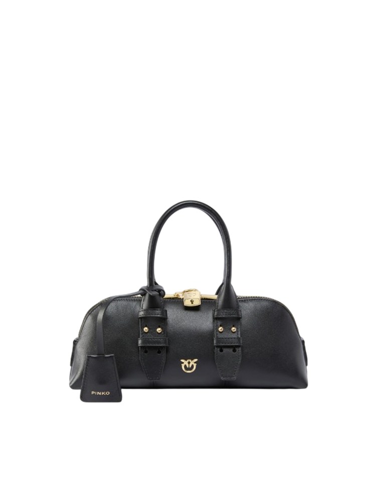 Borsa bowling Pinko Escape Bag in pelle nera