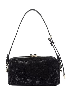 Borsa bauletto Pinko in tessuto nero con strass in DONNA