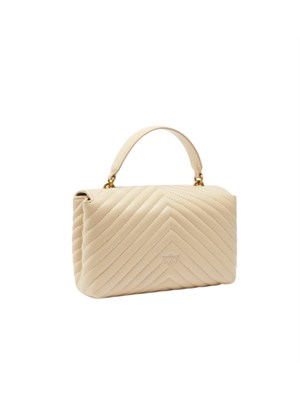 Borsa Pinko Lady Love Bag Puff in pelle beige in DONNA