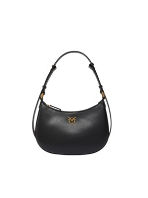 Borsa Pinko Mini Love Bag Half Moon in pelle nera in DONNA