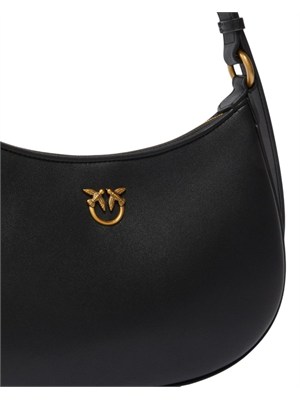 Borsa Pinko Mini Love Bag Half Moon in pelle nera in DONNA