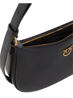 Borsa Pinko Mini Love Bag Half Moon in pelle nera in DONNA