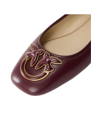 Ballerine Pinko in nappa bordeaux con logo in DONNA