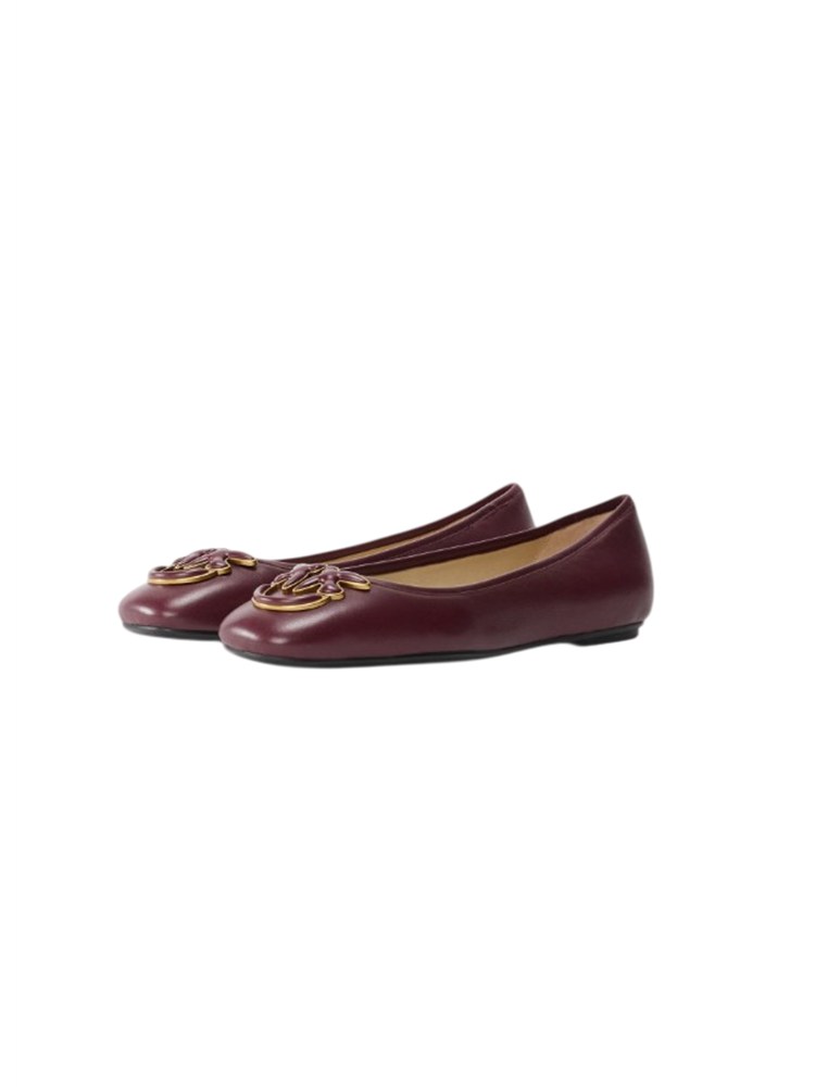 Ballerine Pinko in nappa bordeaux con logo