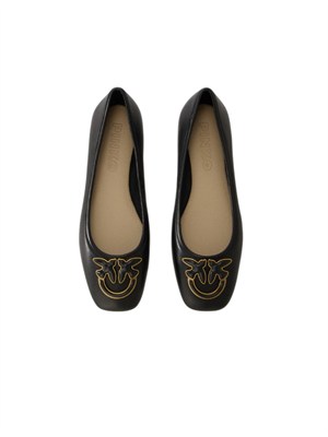 Ballerine Pinko in nappa nera con logo in DONNA