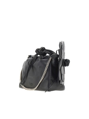 Borsetta Pinko in pelle nera maxi fiore in DONNA