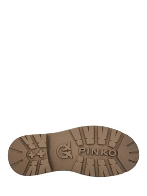 Stivali Mia Pinko in pelle marrone e fascia logo in DONNA