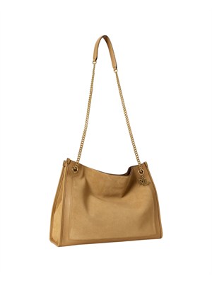 Borsa Bradley Lauren Ralph Lauren in camoscio e pelle beige in DONNA