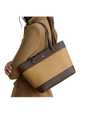 Borsa Karly Lauren Ralph Lauren in pelle marrone in DONNA