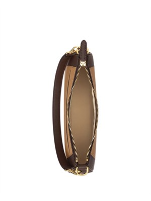 Borsa Danni Lauren Ralph Lauren in pelle saffiano bicolor beige marrone in DONNA