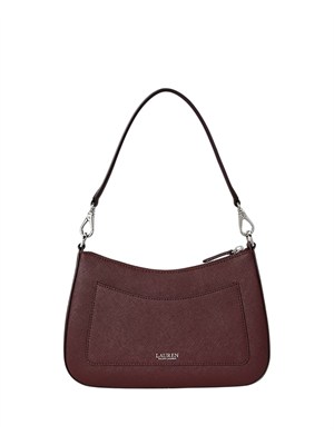 Borsa Danni media Laure Ralph Lauren in pelle saffiano bordeaux in DONNA