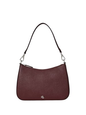 Borsa Danni media Laure Ralph Lauren in pelle saffiano bordeaux in DONNA