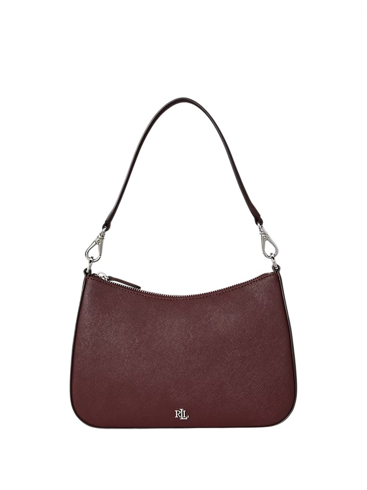 Borsa Danni media Laure Ralph Lauren in pelle saffiano bordeaux