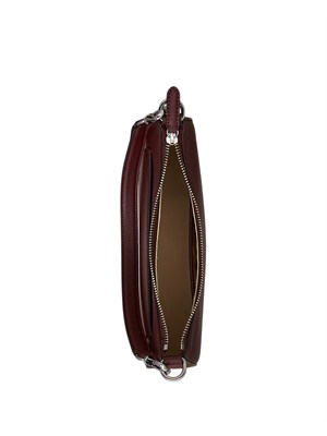 Borsa Danni media Laure Ralph Lauren in pelle saffiano bordeaux in DONNA