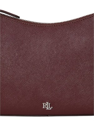 Borsa Danni media Laure Ralph Lauren in pelle saffiano bordeaux in DONNA