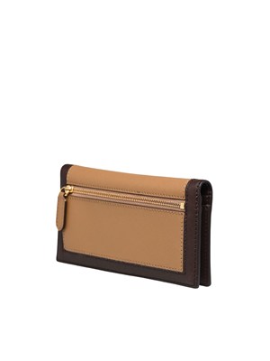 Portafoglio Lauren Ralph Lauren in pelle bicolor beige marrone in DONNA