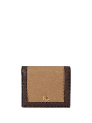 Portafoglio Lauren Ralph Lauren in pelle bicolor beige marrone in DONNA