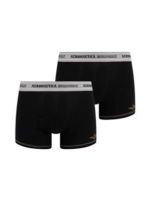 Boxer 2pack Aeronautica Militare in cotone nero in UOMO