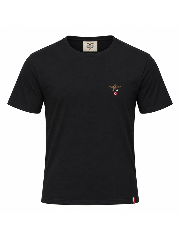 T-shirt nera Aeronautica Militare in cotone