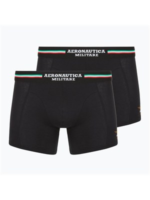 Slip 2 pack Aeronautica Militare in cotone nero in UOMO