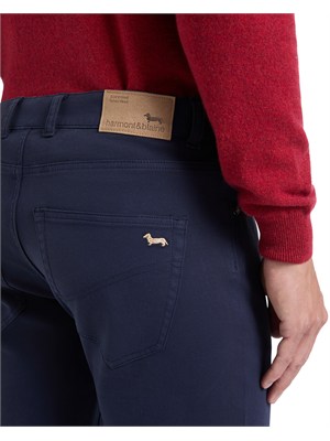 Pantaloni Harmont & Blaine uomo in gabardina di cotone blu in UOMO
