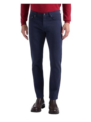 Pantaloni Harmont & Blaine uomo in gabardina di cotone blu in UOMO