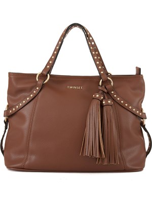 BORSA A SPALLA TWIN-SET CUOIO in DONNA