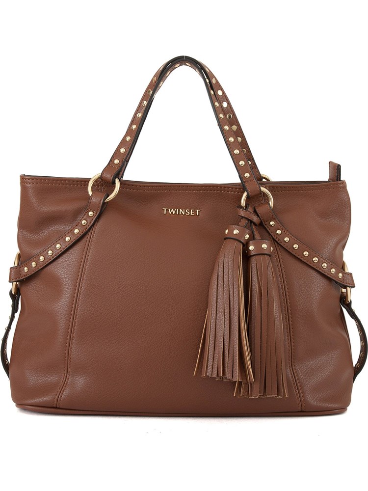 BORSA A SPALLA TWIN-SET CUOIO