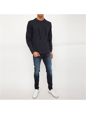 FELPA ARMANI EXCHANGE BLU in UOMO
