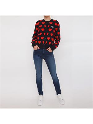 CARDIGAN LOVE MOSCHINO NERO in DONNA