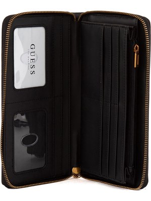 PORTAFOGLI GUESS JEANS NERO in DONNA