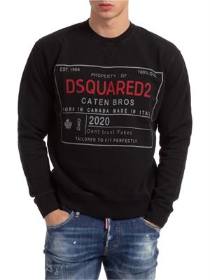 FELPA DSQUARED2 NERO in UOMO