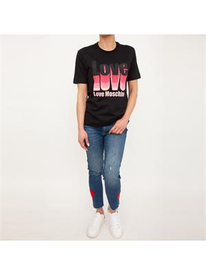 T-SHIRT LOVE MOSCHINO NERO in DONNA
